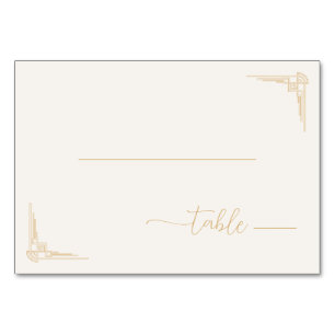 Elegant Gold Deco Geometric Motiff Table Number