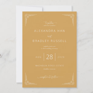 Elegant Gold Deco Wedding Invitation