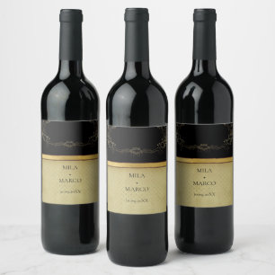 Elegant Gold Deco Wine Label