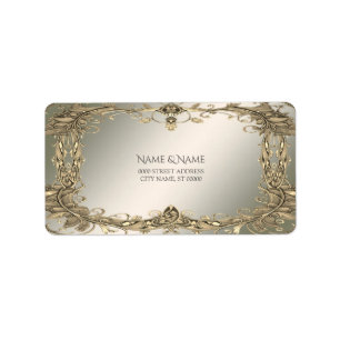 Elegant Gold Decorative Address Label
