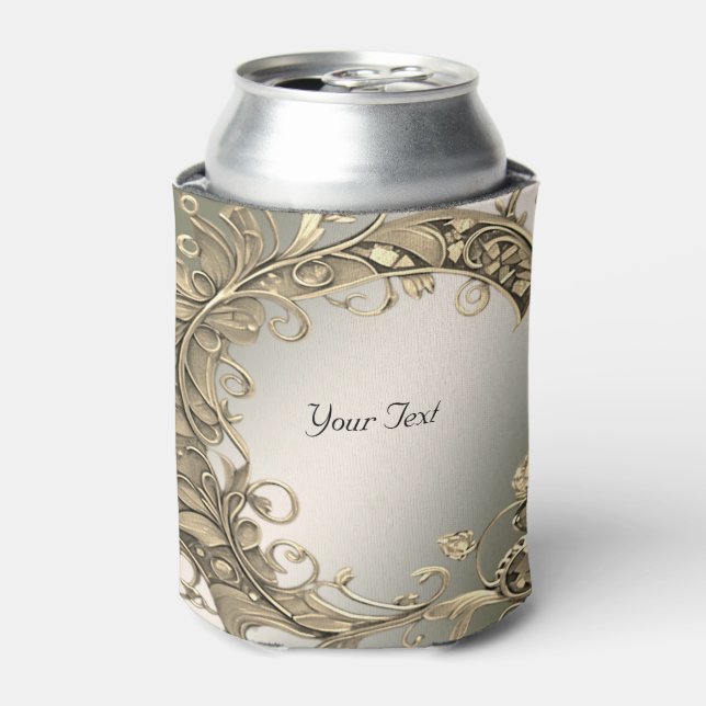 Elegant Gold Decorative Wedding Favour Can Cooler (Can Front)