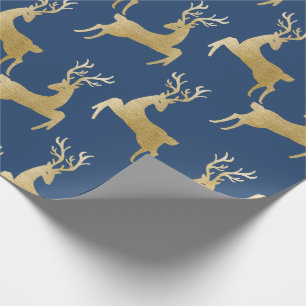 Elegant Gold Deer Christmas Wrapping Paper