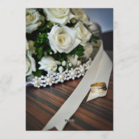 Elegant Gold Diamond Ring Pearl Bouquet Wedding In