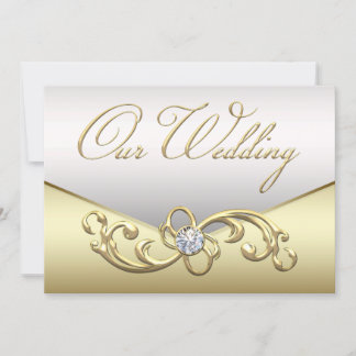 Elegant Gold Diamond Swirl Wedding Invitation