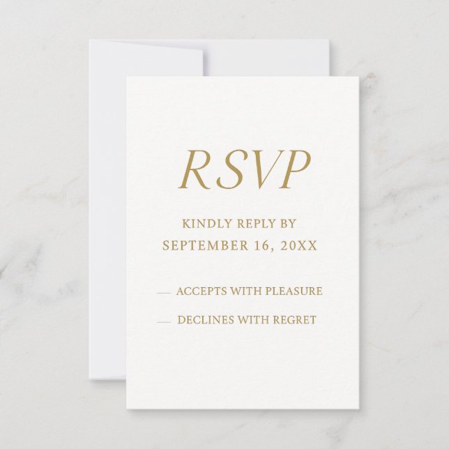 Elegant Gold Digital RSVP Card | Minimalist Weddin (Front)