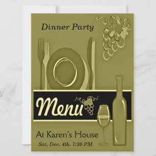 Elegant Gold Dinner Party Invitations