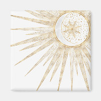 Elegant Gold Doodles Sun Moon Mandala Design