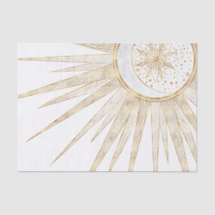 Elegant Gold Doodles Sun Moon Mandala Design Tissue Paper