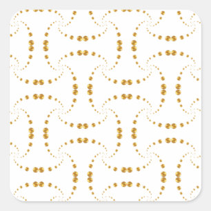 Elegant gold dots square sticker