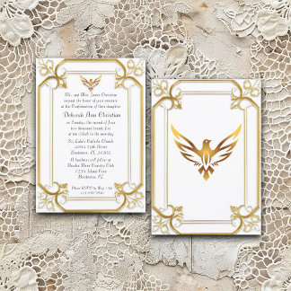 Elegant Gold Dove Confirmation Invitation
