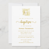Elegant Gold Dove White Cross Religious Baptism