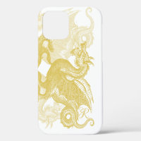 Elegant Gold Dragon Monogram Case-Mate iPhone Case