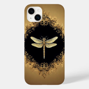 Elegant Gold Dragonfly Illustration Case-Mate iPhone 14 Plus Case