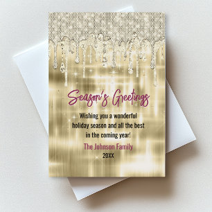 Elegant gold drips glitter Christmas new year