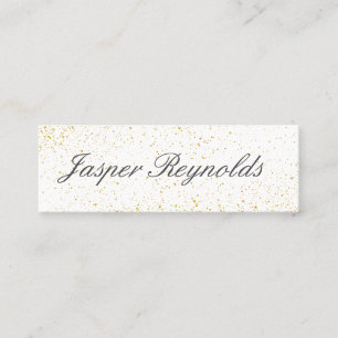 Elegant Gold Dust Black White Mini Business Card