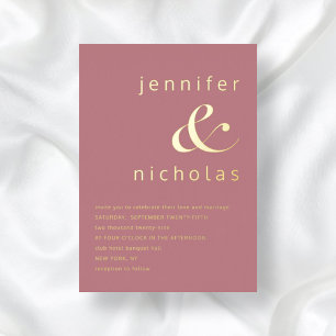 Elegant Gold Dusty Rose  Ampersand Wedding 