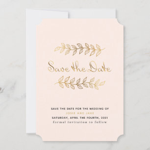 Elegant gold effect save the date card