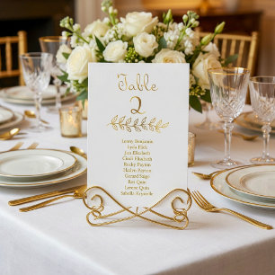Elegant Gold effect Table Number 2 Seating Chart