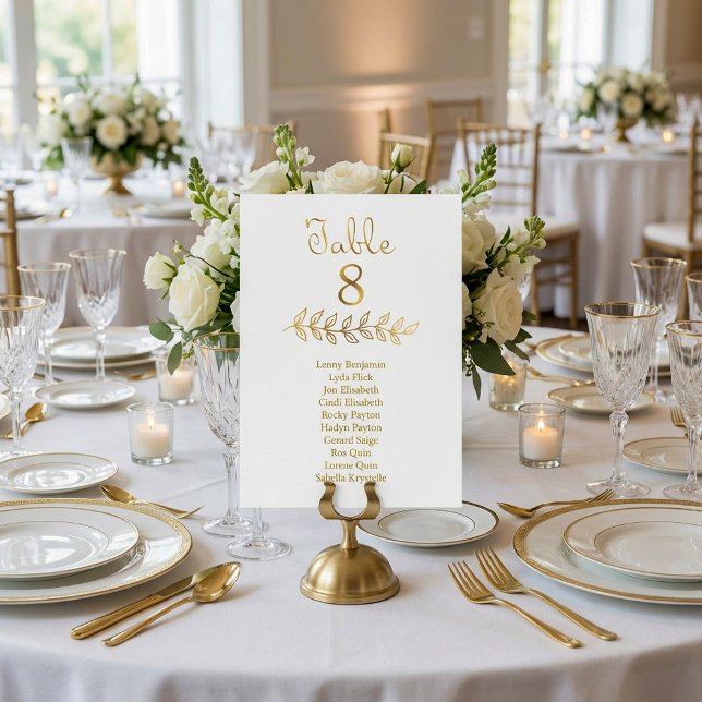 Elegant Gold effect Table Number 8 Seating Chart (Elegant Gold effect Table Number 8 Seating Chart.)
