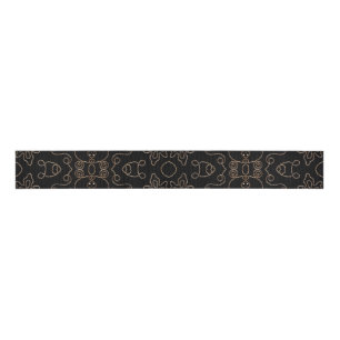 Elegant gold embellishments on black grosgrain ribbon