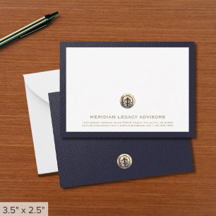 Elegant Gold Emblem Business Note Card