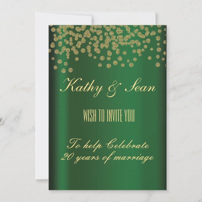 Elegant Gold & Emerald Invitation (Front)