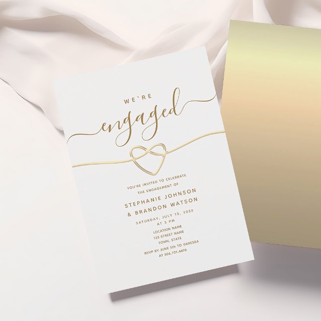 Elegant Gold Engagement Party Invitation (Creator Uploaded)