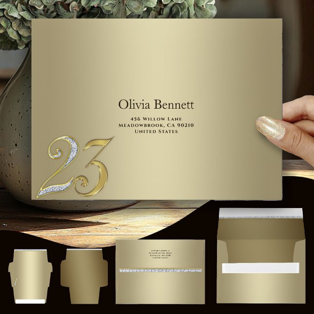 Elegant Gold Envelope With Number 33 Milestone  (Creator Uploaded)