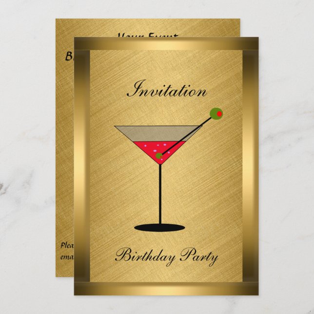 Elegant Gold Event Invitation (Front/Back)