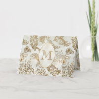 Elegant Gold Faux Marble Monogram