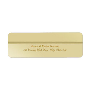 Elegant Gold Faux Metal Wedding Address Label