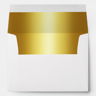 Elegant Gold Faux Metallic Foil Interior A7 Envelope