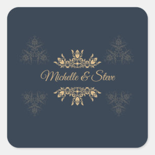 Elegant Gold Filigree Personalised Name Stickers