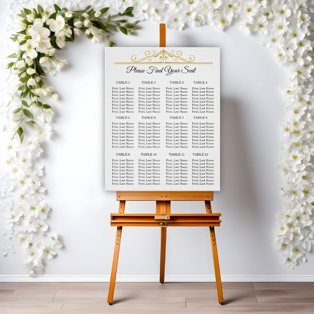 Elegant Gold Filigree Wedding Seating Chart (Creator Uploaded)