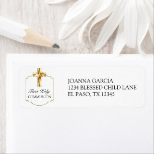 Elegant Gold First Holy Communion Invitation