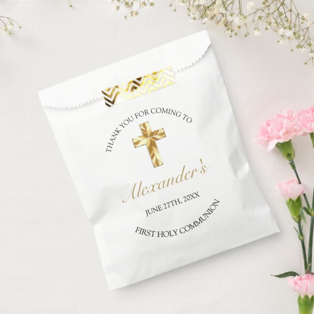 Elegant Gold First Holy Communion Thank You Favour Bags (Sealed)