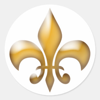 Elegant Gold Fleur de Lis Classic Round Sticker