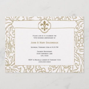 Elegant Gold Fleur de Lis Event Invitations