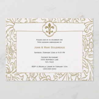 Elegant Gold Fleur de Lis Event Invitations