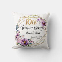 Elegant Gold Floral 10 Year Anniversary 