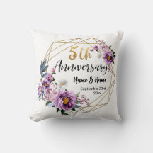 Elegant Gold Floral 5 Year Anniversary