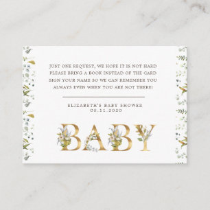 elegant gold floral baby shower enclosure card
