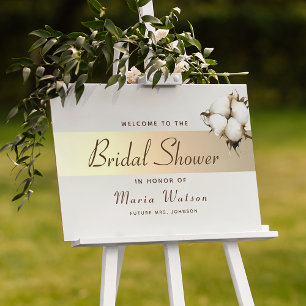 Elegant Gold Floral Bridal Shower Welcome Poster