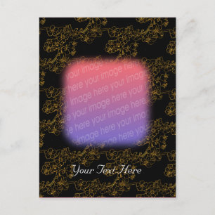 Elegant Gold Floral Design Photo Postcard