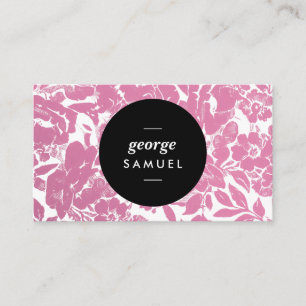 Elegant Gold Floral Design With Bold Black Business Card