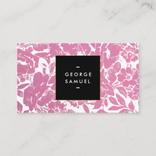 Elegant Gold Floral Design With Bold Black Business Card