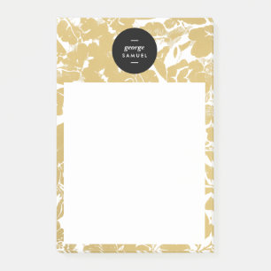 Elegant Gold Floral Design With Bold Black Circle Post-it Notes