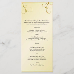 Elegant Gold Floral Gay Wedding Menu