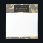 Elegant Gold Floral III Personalised Notepad<br><div class="desc">Coordinates with the Elegant Gold Floral III Designer Business Card Template by 1201AM.</div>