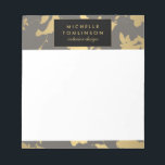 Elegant Gold Floral III Personalised Notepad<br><div class="desc">Coordinates with the Elegant Gold Floral III Designer Business Card Template by 1201AM.</div>